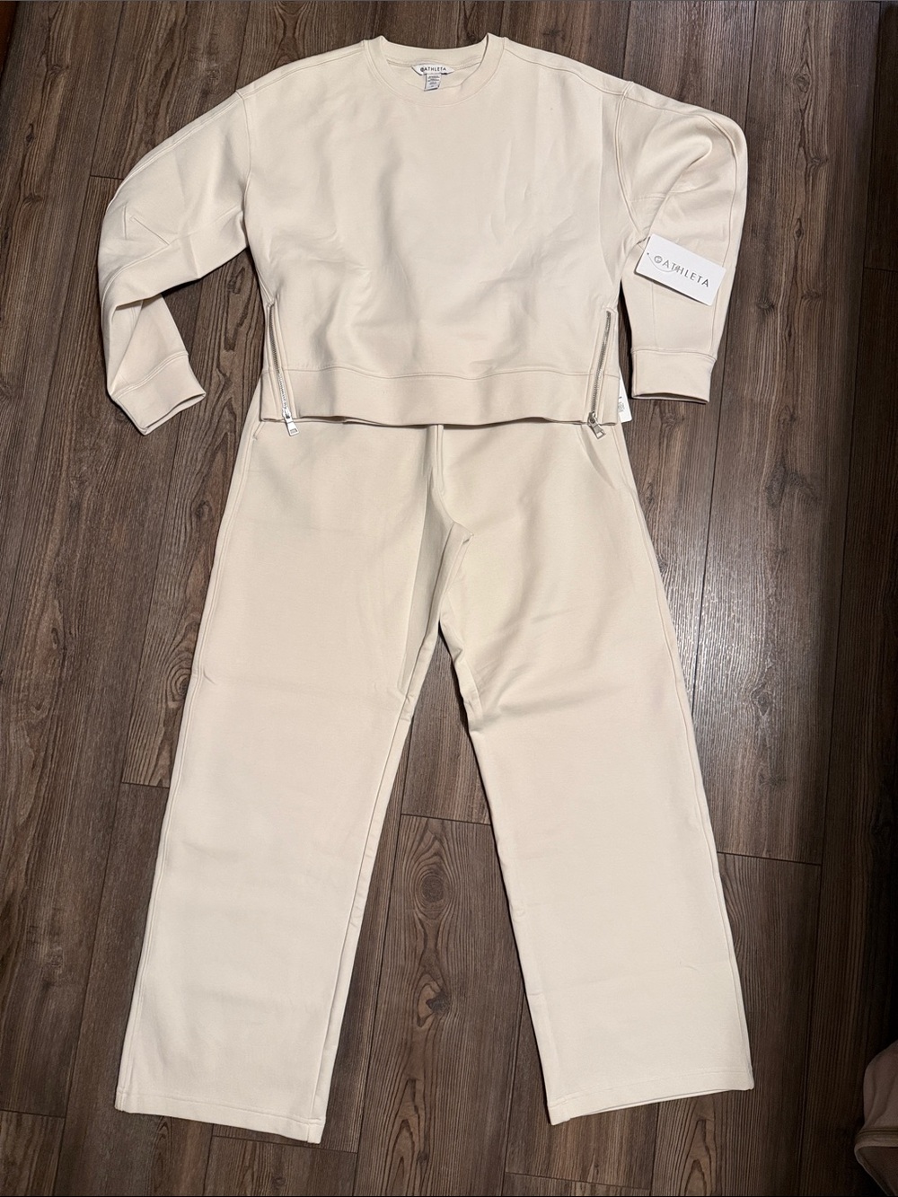 Athleta form knit set nwt cream medium reg price $240